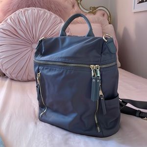 Grey Backpack With Gold Zipper